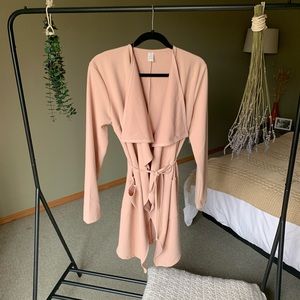 Blush Pink Cardigan With Tie Belt